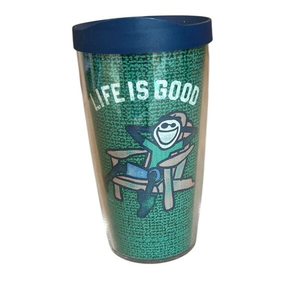 Tervis Tumbler Life Is Good Jake 16oz Travel Coffee Mug With Lid Teal Navy NWOT - Picture 1 of 6